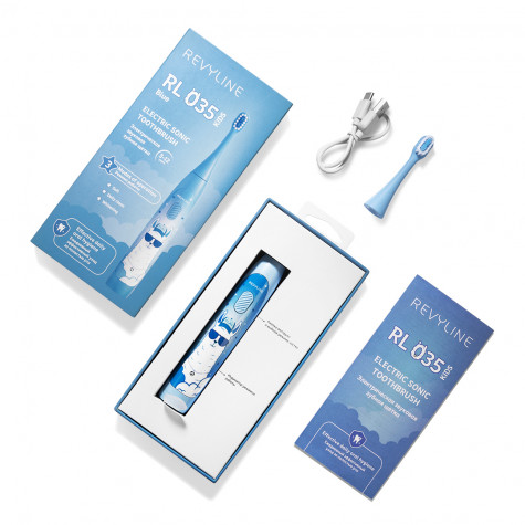 Электрическая звуковая зубная щётка Revyline RL 035 Kids, light Blue
